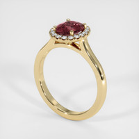 1.19 Ct. Pink Sapphire Ring, 18K Yellow Gold 2