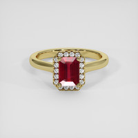 1.08 Ct. Ruby Ring, 18K Yellow Gold 1