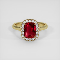 2.01 Ct. Ruby Ring, 18K Yellow Gold 1