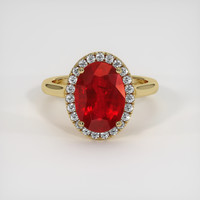 4.01 Ct. Ruby Ring, 18K Yellow Gold 1