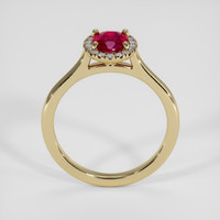 0.84 Ct. Pinkish Red Ruby Ring, 18K Yellow Gold 3