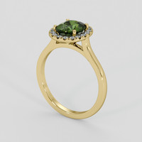 2.66 Ct. Green Sapphire Ring, 18K Yellow Gold 2