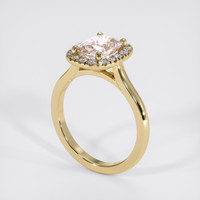 1.81 Ct. Peach Sapphire Ring, 18K Yellow Gold 2