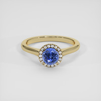 1.21 Ct. Blue Sapphire Ring, 18K Yellow Gold 1