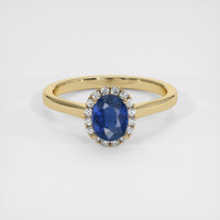 1.04 Ct. Blue Sapphire Ring, 18K Yellow Gold 1