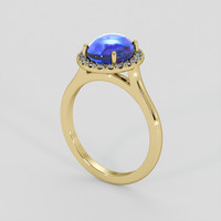 4.30 Ct. Blue Sapphire Ring, 18K Yellow Gold 2