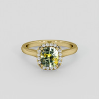 1.54 Ct. Yellowish Green Sapphire Ring, 18K Yellow Gold 1