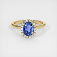 1.24 Ct. Blue Sapphire Ring, 18K Yellow Gold 1