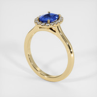 1.24 Ct. Blue Sapphire Ring, 18K Yellow Gold 2