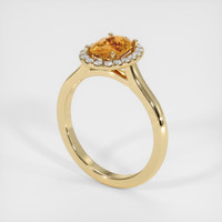 1.09 Ct. Orangish Brown Sapphire Ring, 18K Yellow Gold 2