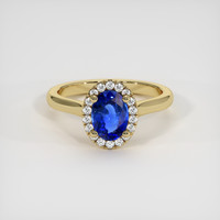 1.14 Ct. Blue Sapphire Ring, 18K Yellow Gold 1