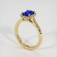 1.14 Ct. Blue Sapphire Ring, 18K Yellow Gold 2