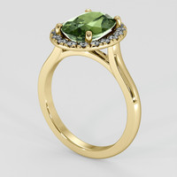 3.03 Ct. Green Sapphire Ring, 18K Yellow Gold 2