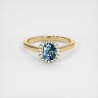 0.86 Ct. Sapphire Ring, 18K Yellow Gold 1