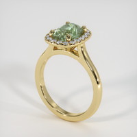 2.89 Ct. Bluish Green Sapphire Ring, 18K Yellow Gold 4