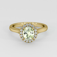 1.44 Ct. Yellowish Green Sapphire Ring, 18K Yellow Gold 1