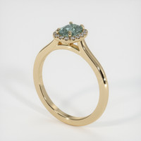 0.63 Ct. Sapphire Ring, 18K Yellow Gold 2