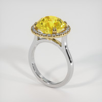 7.00 Ct. Yellow Sapphire Ring, 14K Yellow & White 2