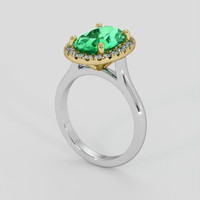 1.76 Ct. Emerald Ring, 18K Yellow & White 2