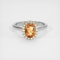 1.09 Ct. Orangish Brown Sapphire Ring, 18K Yellow & White 1