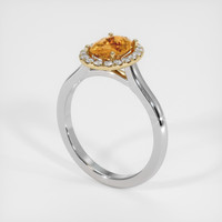 1.09 Ct. Orangish Brown Sapphire Ring, 18K Yellow & White 2