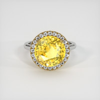 7.00 Ct. Yellow Sapphire Ring, 18K Yellow & White 1