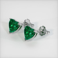 <span>2.55</span>&nbsp;<span class="tooltip-light">Ct.Tw.<span class="tooltiptext">Total Carat Weight</span></span> Emerald Earrings, Platinum 950 2