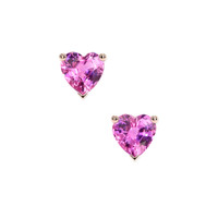 <span>1.32</span>&nbsp;<span class="tooltip-light">Ct.Tw.<span class="tooltiptext">Total Carat Weight</span></span> Pink Sapphire Earrings, 14K Rose Gold 1