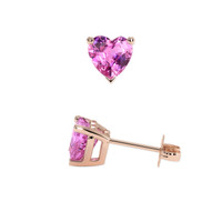 <span>1.32</span> <span class="tooltip-light">Ct.Tw.<span class="tooltiptext">Total Carat Weight</span></span> Pink Sapphire Earrings, 14K Rose Gold 2