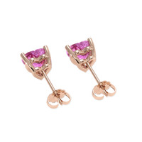 <span>1.32</span>&nbsp;<span class="tooltip-light">Ct.Tw.<span class="tooltiptext">Total Carat Weight</span></span> Pink Sapphire Earrings, 14K Rose Gold 4