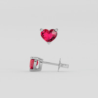 <span>1.21</span> <span class="tooltip-light">Ct.Tw.<span class="tooltiptext">Total Carat Weight</span></span> Pinkish Red Ruby Earrings, 14K White Gold 2