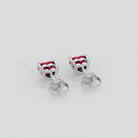 <span>1.21</span>&nbsp;<span class="tooltip-light">Ct.Tw.<span class="tooltiptext">Total Carat Weight</span></span> Pinkish Red Ruby Earrings, 14K White Gold 4