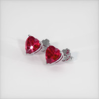 0.98 Ct.Tw. Ruby Earrings, 14K White Gold 2