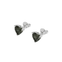 0.88 Ct.Tw. Grey Sapphire Earrings, 14K White Gold 3