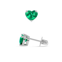 1.07 Ct.Tw. Emerald Earrings, 18K White Gold 2