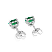 1.07 Ct.Tw. Emerald Earrings, 18K White Gold 4