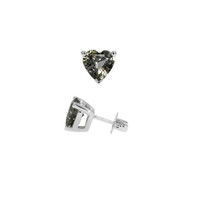 0.88 Ct.Tw. Grey Sapphire Earrings, 18K White Gold 2