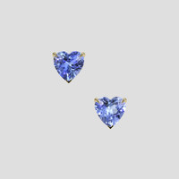 <span>1.66</span> <span class="tooltip-light">Ct.Tw.<span class="tooltiptext">Total Carat Weight</span></span> Violetish Blue Tanzanite Earrings, 14K Yellow Gold 1
