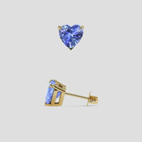 <span>1.66</span> <span class="tooltip-light">Ct.Tw.<span class="tooltiptext">Total Carat Weight</span></span> Violetish Blue Tanzanite Earrings, 14K Yellow Gold 2