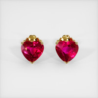 <span>1.12</span>&nbsp;<span class="tooltip-light">Ct.Tw.<span class="tooltiptext">Total Carat Weight</span></span> Ruby Earrings, 14K Yellow Gold 1