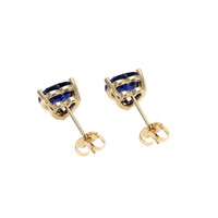 1.50 Ct.Tw. Blue Sapphire Earrings, 14K Yellow Gold 4