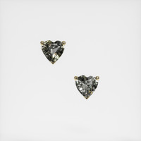 <span>0.88</span>&nbsp;<span class="tooltip-light">Ct.Tw.<span class="tooltiptext">Total Carat Weight</span></span> Grey Sapphire Earrings, 14K Yellow Gold 1
