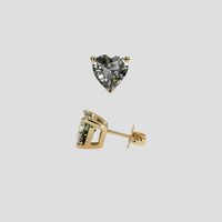 <span>0.88</span> <span class="tooltip-light">Ct.Tw.<span class="tooltiptext">Total Carat Weight</span></span> Grey Sapphire Earrings, 14K Yellow Gold 2