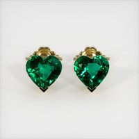 2.55 Ct.Tw. Emerald Earrings, 18K Yellow Gold 1