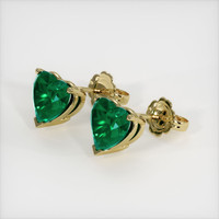 <span>1.29</span>&nbsp;<span class="tooltip-light">Ct.Tw.<span class="tooltiptext">Total Carat Weight</span></span> Emerald Earrings, 18K Yellow Gold 2