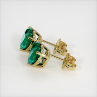 <span>1.29</span>&nbsp;<span class="tooltip-light">Ct.Tw.<span class="tooltiptext">Total Carat Weight</span></span> Emerald Earrings, 18K Yellow Gold 3