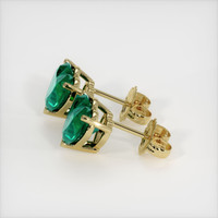 <span>2.55</span>&nbsp;<span class="tooltip-light">Ct.Tw.<span class="tooltiptext">Total Carat Weight</span></span> Emerald Earrings, 18K Yellow Gold 3