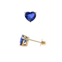 1.50 Ct.Tw. Blue Sapphire Earrings, 18K Yellow Gold 2