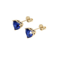 1.50 Ct.Tw. Blue Sapphire Earrings, 18K Yellow Gold 3