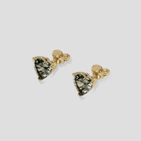 <span>0.88</span>&nbsp;<span class="tooltip-light">Ct.Tw.<span class="tooltiptext">Total Carat Weight</span></span> Grey Sapphire Earrings, 18K Yellow Gold 3